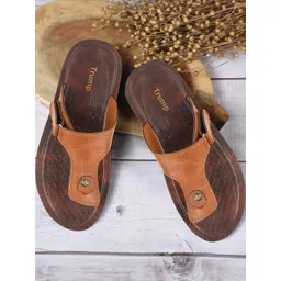 Trump Men Brown Flip Flops-picture-33