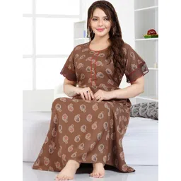 TRUNDZ Ethnic Motifs Printed Maxi Nightdress-picture-37