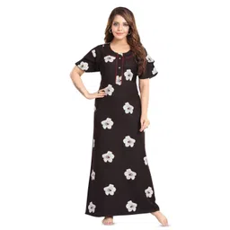 TRUNDZ Women Floral Printed Round Neck Maxi Nightdress-picture-20
