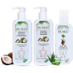 TRUNEXT Aloevera Coconut Hair Oil original 200 ml, Coconut Avocado Black Hair Fall Control Shampoo 300 ml, Coconut Avocado Silky Hair Conditioner 300 ml, Hair Fall Dandruff Control (Combo Pack Of 3)-picture-13