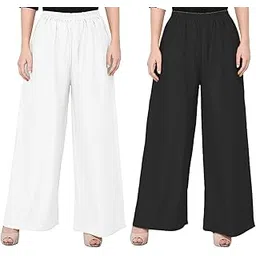 trusha dresses Pack of 2 Plain Rayon Palazzo for Women's or Girls-picture-43