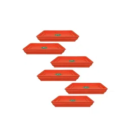 TRUSTBASKET 6-Pcs Brown Square Saucers Planters-picture-14