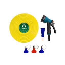 TRUSTBASKET Yellow Garden Hose Pipe 15 mtr & 7 Pattern Spray Gun, Tap Connector & 3 Clamps-picture-24