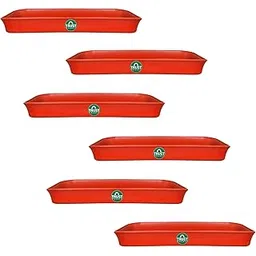 TrustBasket UV Treated Rectangular Bottom Tray(Plate/Saucer) Suitable for 10inch Rectangular Plastic Plastic Pot - Terracotta Color - Set of 6 | Heavy Duty Highly Durable Plant saucerGamla for Indoor Home Decor & Outdoor Balcony Garden-picture-36