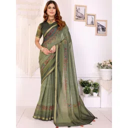 TRUSTED RAJVEER Ethnic Motifs Zari Designer Chanderi Saree-picture-31