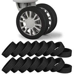 TRUSTEN 16PCS Silicone Luggage Wheel Protector Cover – Shock Absorption, Anti-Slip & Noise Reducing Suitcase Wheel Protectors for Dual Wheels (2-3 Inch) – Fits Trolley, Suitcase & Office Chair – Black-picture-40