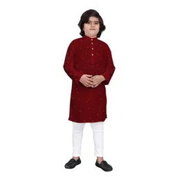 trustous Boys Embroidered Regular Sequinned Kurta with Pyjamas-picture-46