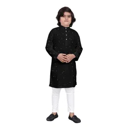 trustous Boys Embroidered Regular Sequinned Kurta with Pyjamas-picture-17