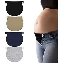 truvart Jeans Extenders for Women Waist, Maternity Jeans for Pregnancy, 4-Pack Adjustable Waist Extenders in Black, Dark Blue, Blue & Light Blue, Comfortable Pregnancy Belt During Pregnancy-picture-17