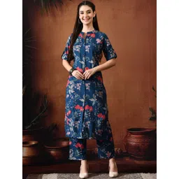 TRUVON FASHIONS Printed Cotton Tunic With Palazzo Co-Ords-picture-16