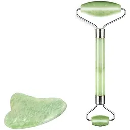 Truweo Jade Roller And Gua Sha Scraping Massage Tool - Himalayan Anti-Aging Natural Facial Jade Stone Set - Face Eye Neck Beauty Roller For Slimming And Firming - Rejuvenate Skin And Remove Wrinkles-picture-27