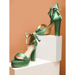 Try Me Colourblocked Suede Party Block Gladiators with Tassels-picture-37