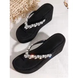 Try Me Embellished Suede Party Wedge Sandals-picture-36