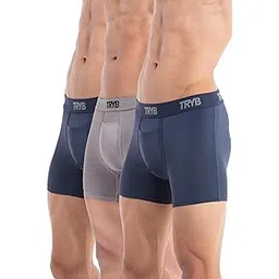 tryb Mens Sport Performance Stretch Quick Dry Moisture Wicking Athletic Active Square Cut Compression Boxer Trunk-picture-22