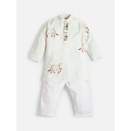 TRYBUY.IN Boys Ethnic Motifs Printed Regular Pure Cotton Kurta with Pyjamas-picture-55