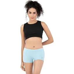 trylo Angel Boyleg Women's No Panty Line Mid Waist Full Hip Coverage Cotton Stretch Fabric 0.5 Inch (1.5 cm) Covered Elastic Panties (Pack of - 3 Plain Colours May Vary)-picture-37