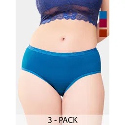 Trylo Pack Of 3 CottonMid-Rise Assorted Hipster Briefs RIZA KOMAL PANTY-ASSORTED COLOURS-picture-10