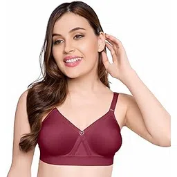 trylo Women's Cotton T-Shirt Bra Women's Non-Wired Bra (Alpa_Marun_36E)-picture-36