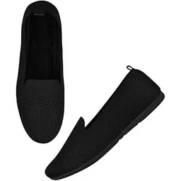 tryme Comfortable Fashionable Stylish Casual Slipon Shoes for Women's and Girls Black-picture-17