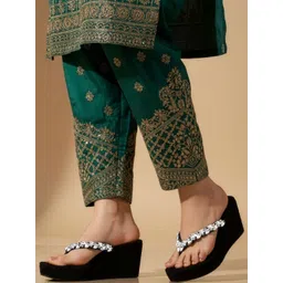 TRYME Embellished Suede Party Wedge Sandals-picture-31