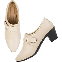tryme Latest Collection Bellies Comfortable Stylish Solid Block Heel Slip-On Formal Shoes for Womens & Girls-picture-21