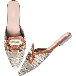 tryme Trending Alluring Stylish Mules Soft & Comfortable Flat Bellies for Womens and Girls-picture-45