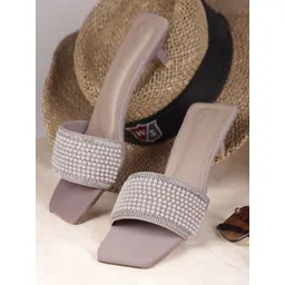 TRYME Women Embellished Slim Heeled Peep Toes Heels-picture-21