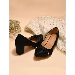 TRYME Women Embellished Synthetic Leather Regular Block Heel with Bows-picture-32