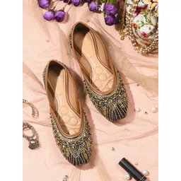 TRYME Women Ethnic Open Toe Flats image 2