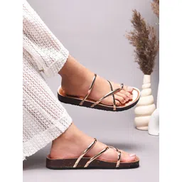 TRYME Women Printed Open Toe Flats with Bows-picture-20