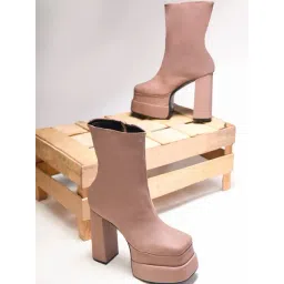 TRYME Women's Beige Booties-picture-12