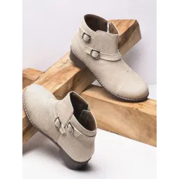 TRYME Women's Beige Casual Boots-picture-22