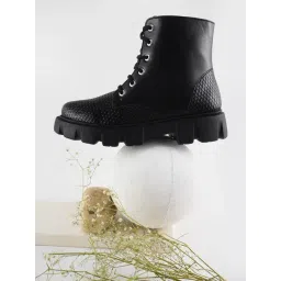 TRYME Women's Black Derby Boots-picture-40