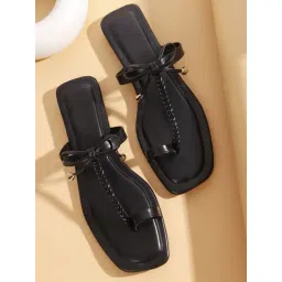 TRYME Women's Black Toe Ring Sandals-picture-36