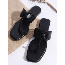 TRYME Women's Black Toe Ring Sandals-picture-37