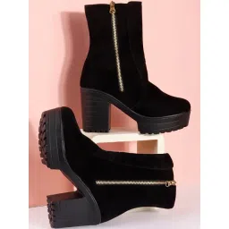 TRYME Women's Coal Black Booties-picture-14