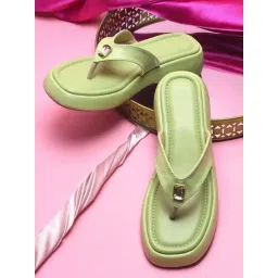 TRYME Women's Green Casual Sandals-picture-10