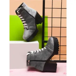 TRYME Women's Grey Derby Boots-picture-11