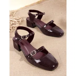 TRYME Women's Maroon Ankle Strap Sandals-picture-35