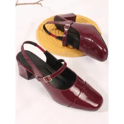 TRYME Women's Maroon Sling Back Sandals-picture-28