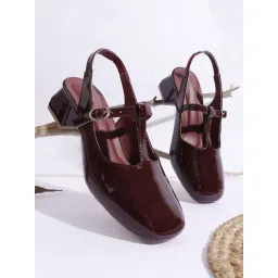 TRYME Women's Maroon Sling Back Sandals-picture-15