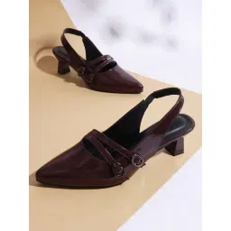 TRYME Women's Maroon Sling Back Sandals-picture-18