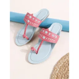 TRYME Women's Sky Blue Toe Ring Sandals-picture-32