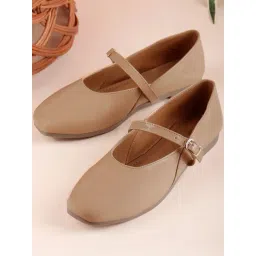 TRYME Women's Tan Mary Jane Shoes-picture-33