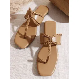 TRYME Women's Tan Toe Ring Sandals-picture-34