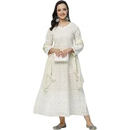 ts lifestyle Women's Chikan Embroidery Anarkali Gown Kurta-picture-45