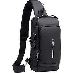 ts with techsun Waterproof Polyester Slim Unisex Crossbody Sling Bag Chest Backpack Men's Shoulder Bag, Leisure Travel Handbag, Hard Shell Anti-Theft Chest Bag-picture-17