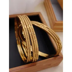 TSF JEWELLERY Set Of 8 Gold-Plated Bangles-picture-13