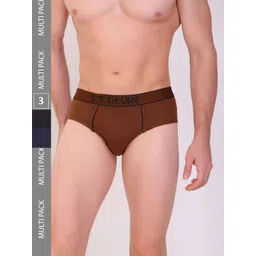 T.T. Men Desire Pure Cotton Brief Solid Pack of 3 Assorted-picture-23