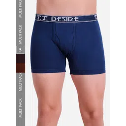 T.T. Men Pack Of 3 Desire Pure Cotton Trunks-image-17